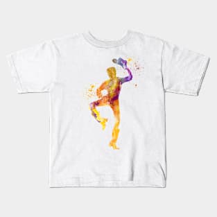 Young woman dances country in watercolor Kids T-Shirt